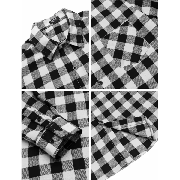 COOFANDY Men's Flannel Plaid Shirts Long Sleeve Button Down Casual Shirt Jacket