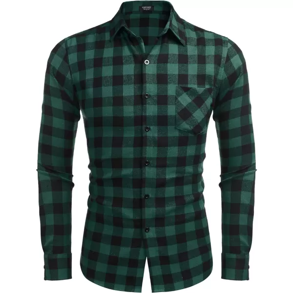 COOFANDY Men's Flannel Plaid Shirts Long Sleeve Button Down Casual Shirt Jacket