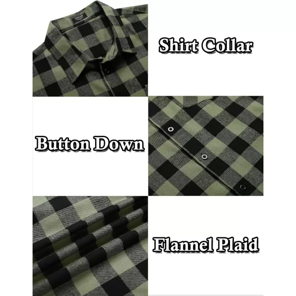 COOFANDY Men's Flannel Plaid Shirts Long Sleeve Button Down Casual Shirt Jacket