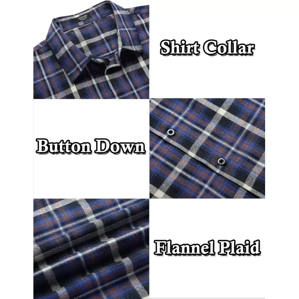 COOFANDY Men's Flannel Plaid Shirts Long Sleeve Button Down Casual Shirt Jacket