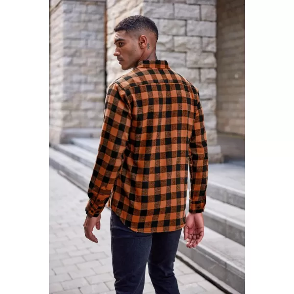 COOFANDY Men's Flannel Plaid Shirts Long Sleeve Button Down Casual Shirt Jacket