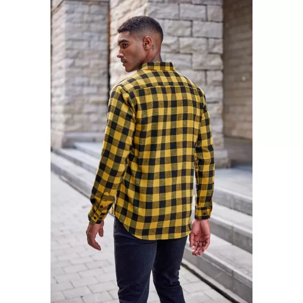 COOFANDY Men's Flannel Plaid Shirts Long Sleeve Button Down Casual Shirt Jacket
