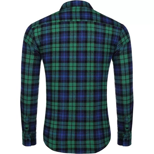COOFANDY Men's Flannel Plaid Shirts Long Sleeve Button Down Casual Shirt Jacket