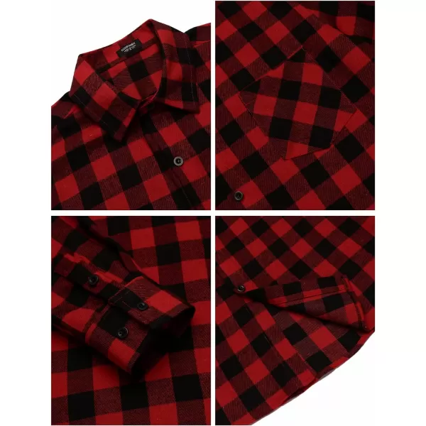 COOFANDY Men's Flannel Plaid Shirts Long Sleeve Button Down Casual Shirt Jacket