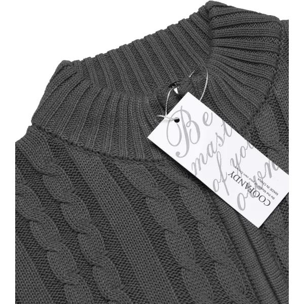 COOFANDY Men's Full Zip Cardigan Sweater Slim Fit Cable Knitted Zip Up Sweater with Pockets