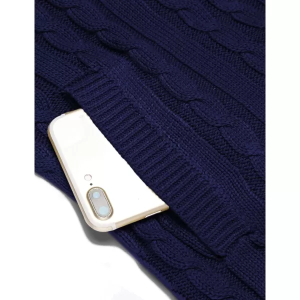 COOFANDY Men's Full Zip Cardigan Sweater Slim Fit Cable Knitted Zip Up Sweater with Pockets