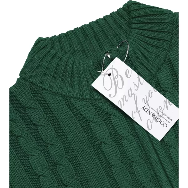 COOFANDY Men's Full Zip Cardigan Sweater Slim Fit Cable Knitted Zip Up Sweater with Pockets