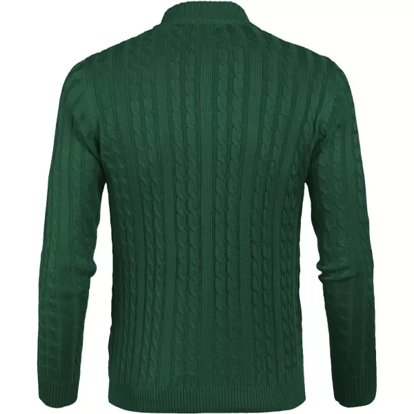 COOFANDY Men's Full Zip Cardigan Sweater Slim Fit Cable Knitted Zip Up Sweater with Pockets