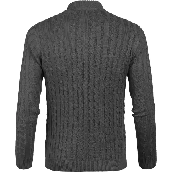 COOFANDY Men's Full Zip Cardigan Sweater Slim Fit Cable Knitted Zip Up Sweater with Pockets