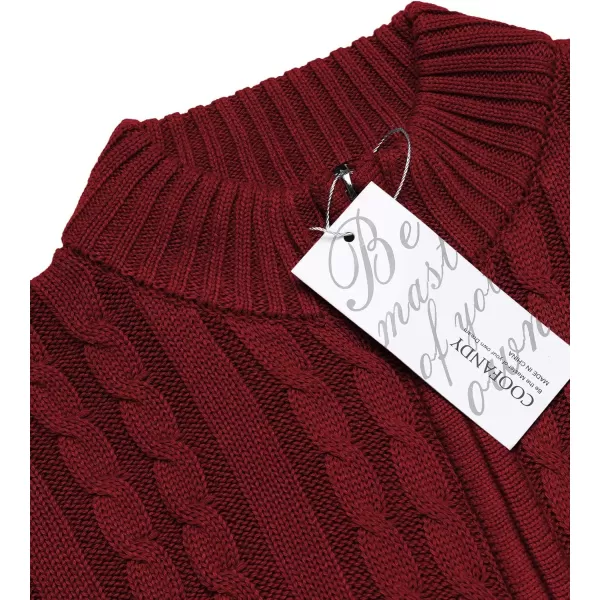 COOFANDY Men's Full Zip Cardigan Sweater Slim Fit Cable Knitted Zip Up Sweater with Pockets