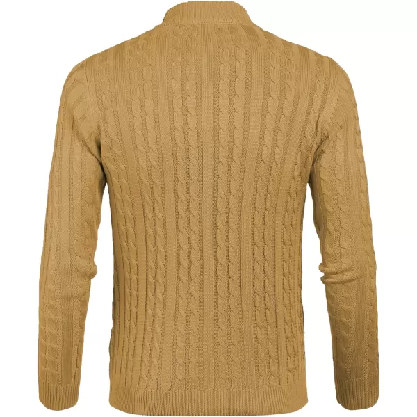 COOFANDY Men's Full Zip Cardigan Sweater Slim Fit Cable Knitted Zip Up Sweater with Pockets