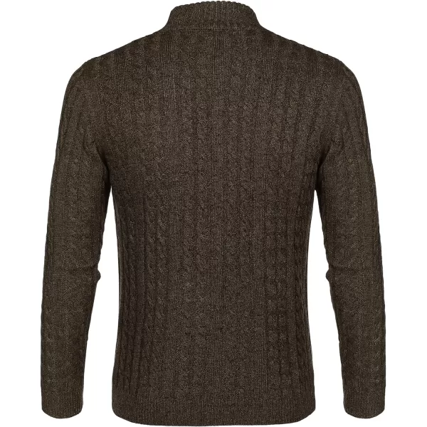 COOFANDY Men's Full Zip Cardigan Sweater Slim Fit Cable Knitted Zip Up Sweater with Pockets