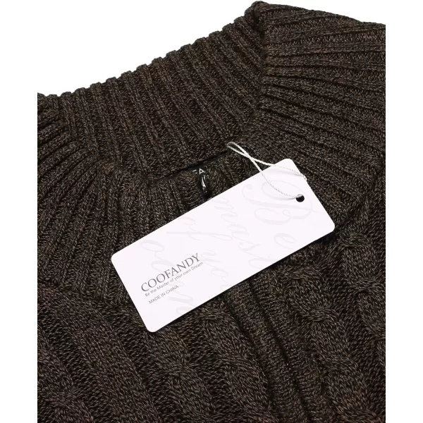 COOFANDY Men's Full Zip Cardigan Sweater Slim Fit Cable Knitted Zip Up Sweater with Pockets
