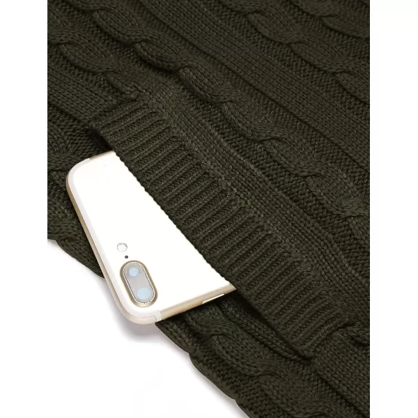 COOFANDY Men's Full Zip Cardigan Sweater Slim Fit Cable Knitted Zip Up Sweater with Pockets