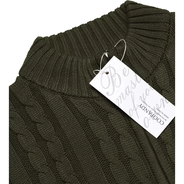COOFANDY Men's Full Zip Cardigan Sweater Slim Fit Cable Knitted Zip Up Sweater with Pockets