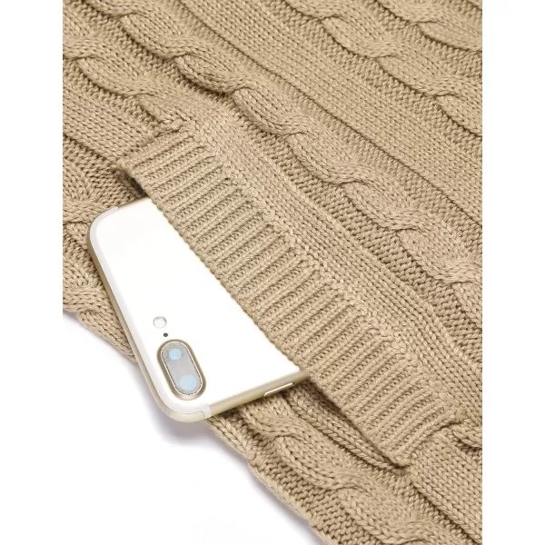 COOFANDY Men's Full Zip Cardigan Sweater Slim Fit Cable Knitted Zip Up Sweater with Pockets