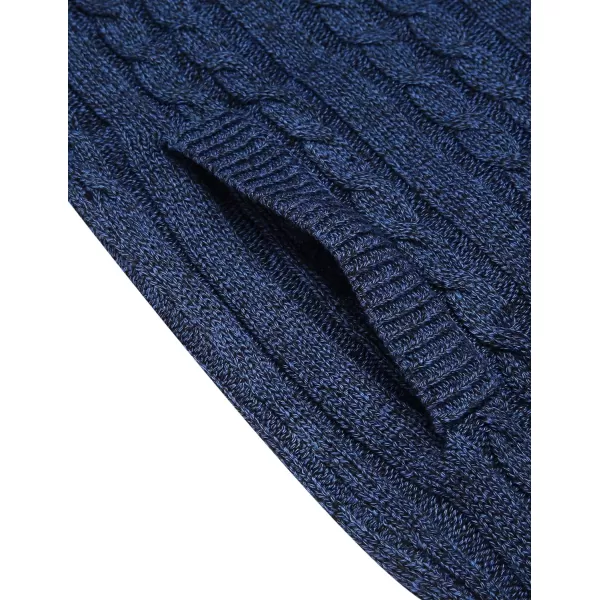 COOFANDY Men's Full Zip Cardigan Sweater Slim Fit Cable Knitted Zip Up Sweater with Pockets