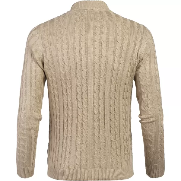 COOFANDY Men's Full Zip Cardigan Sweater Slim Fit Cable Knitted Zip Up Sweater with Pockets