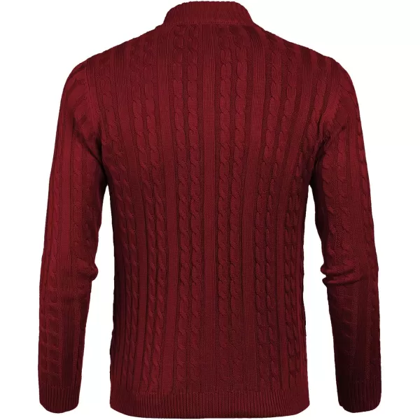 COOFANDY Men's Full Zip Cardigan Sweater Slim Fit Cable Knitted Zip Up Sweater with Pockets