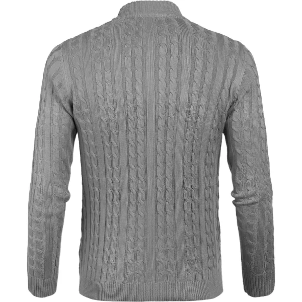 COOFANDY Men's Full Zip Cardigan Sweater Slim Fit Cable Knitted Zip Up Sweater with Pockets