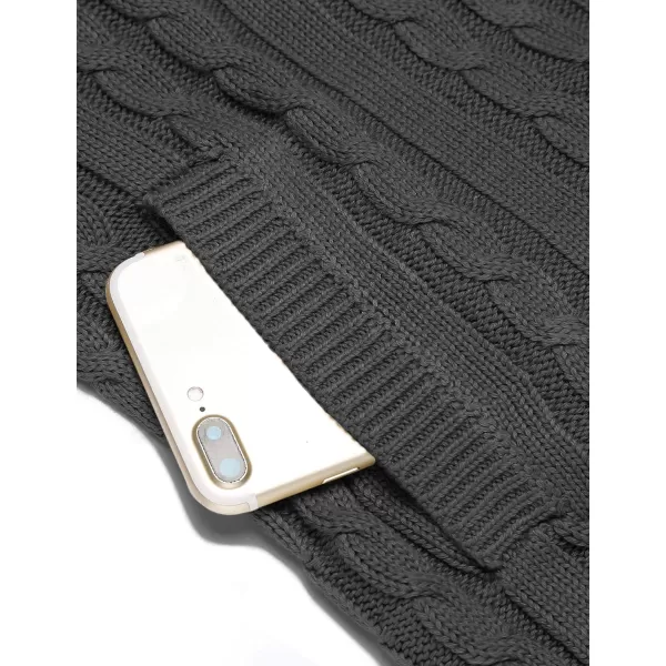 COOFANDY Men's Full Zip Cardigan Sweater Slim Fit Cable Knitted Zip Up Sweater with Pockets