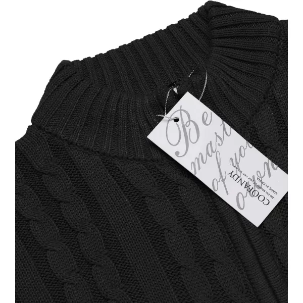 COOFANDY Men's Full Zip Cardigan Sweater Slim Fit Cable Knitted Zip Up Sweater with Pockets