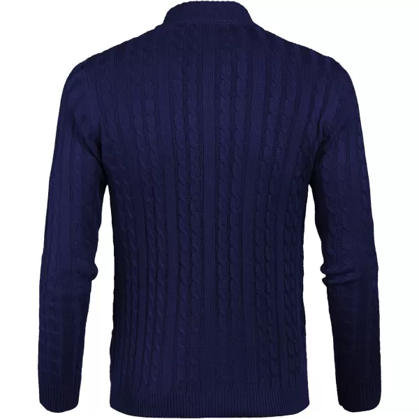 COOFANDY Men's Full Zip Cardigan Sweater Slim Fit Cable Knitted Zip Up Sweater with Pockets