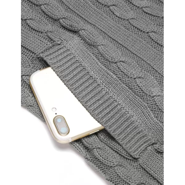 COOFANDY Men's Full Zip Cardigan Sweater Slim Fit Cable Knitted Zip Up Sweater with Pockets