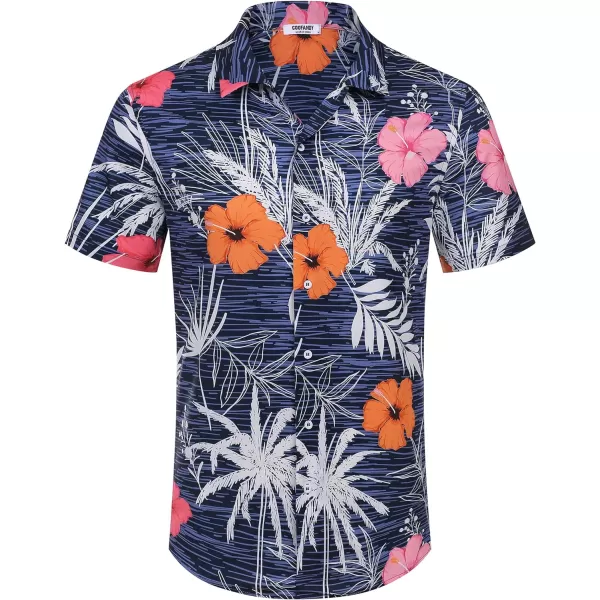 COOFANDY Mens Hawaiian Floral Shirts Tropical Button Down Shirt Summer Beach Shirt