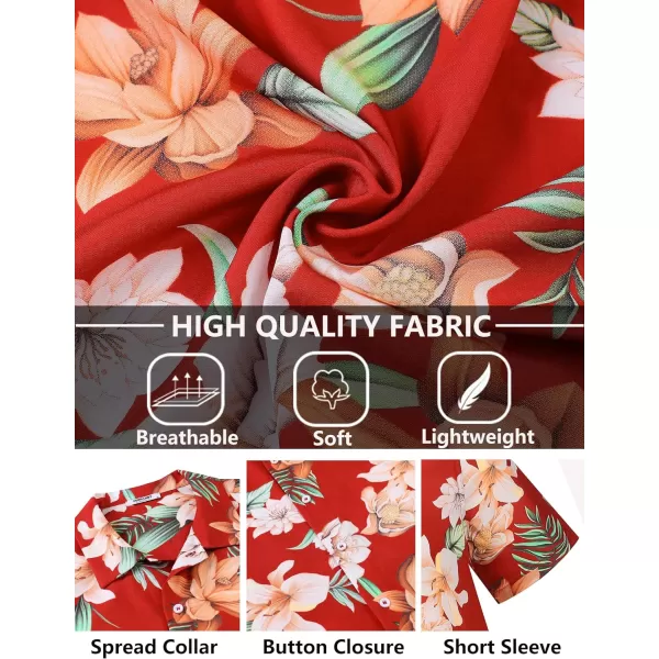 COOFANDY Mens Hawaiian Floral Shirts Tropical Button Down Shirt Summer Beach Shirt