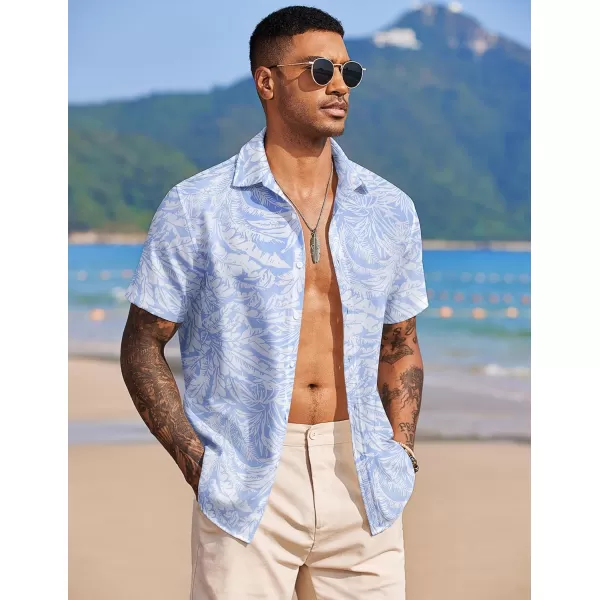 COOFANDY Mens Hawaiian Floral Shirts Tropical Button Down Shirt Summer Beach Shirt