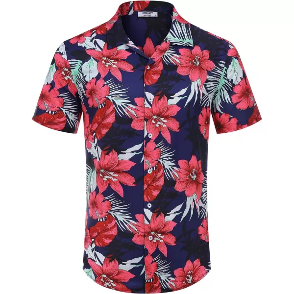 COOFANDY Mens Hawaiian Floral Shirts Tropical Button Down Shirt Summer Beach Shirt