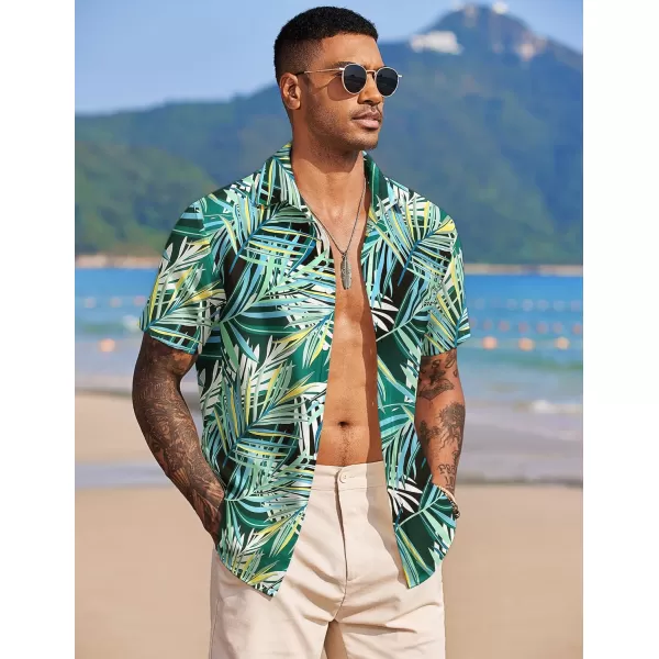 COOFANDY Mens Hawaiian Floral Shirts Tropical Button Down Shirt Summer Beach Shirt