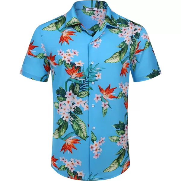 COOFANDY Mens Hawaiian Floral Shirts Tropical Button Down Shirt Summer Beach Shirt