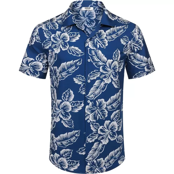 COOFANDY Mens Hawaiian Floral Shirts Tropical Button Down Shirt Summer Beach Shirt