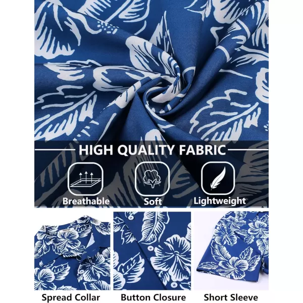 COOFANDY Mens Hawaiian Floral Shirts Tropical Button Down Shirt Summer Beach Shirt