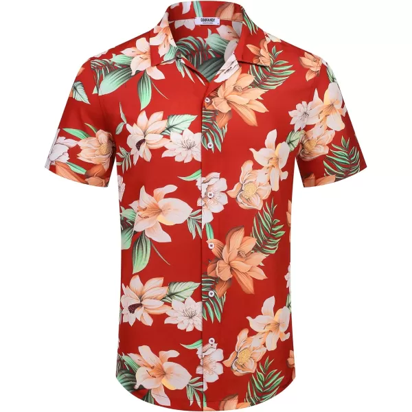 COOFANDY Mens Hawaiian Floral Shirts Tropical Button Down Shirt Summer Beach Shirt