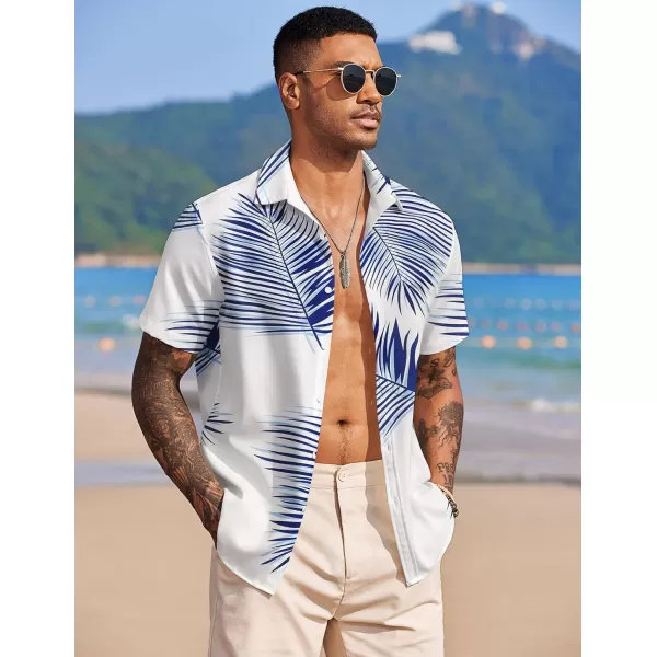 COOFANDY Mens Hawaiian Floral Shirts Tropical Button Down Shirt Summer Beach Shirt