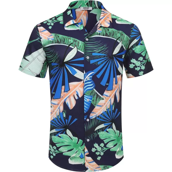 COOFANDY Mens Hawaiian Floral Shirts Tropical Button Down Shirt Summer Beach Shirt