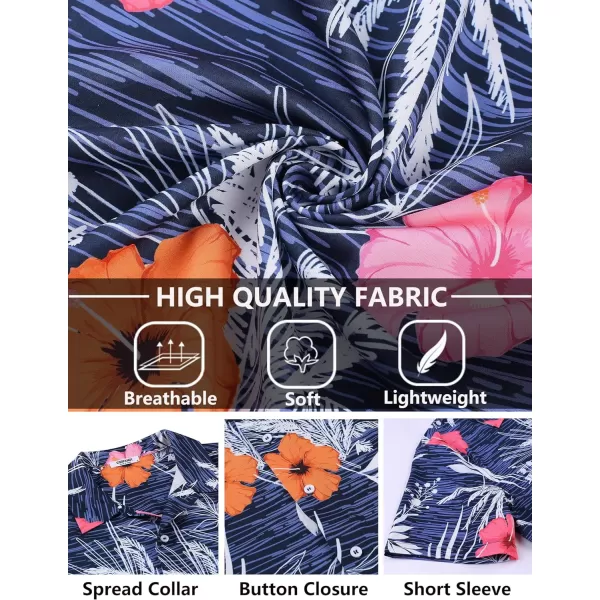 COOFANDY Mens Hawaiian Floral Shirts Tropical Button Down Shirt Summer Beach Shirt