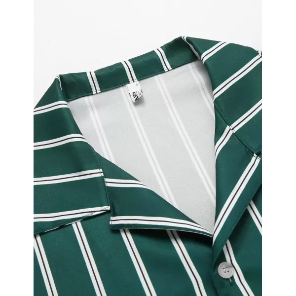COOFANDY Mens Hawaiian Shirts Short Sleeve Striped Shirt Button Down Summer Beach Shirts