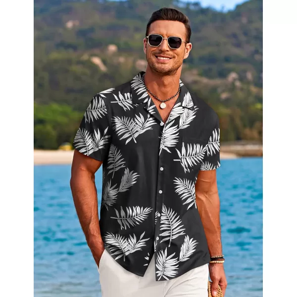 COOFANDY Mens Hawaiian Shirts Short Sleeve Tropical Button Down Shirts Casual Summer Beach Shirts