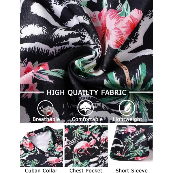 COOFANDY Mens Hawaiian Shirts Short Sleeve Tropical Button Down Shirts Casual Summer Beach Shirts
