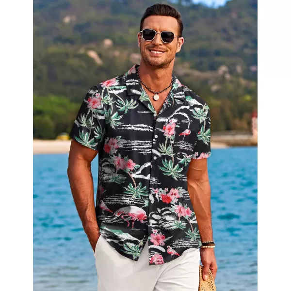 COOFANDY Mens Hawaiian Shirts Short Sleeve Tropical Button Down Shirts Casual Summer Beach Shirts
