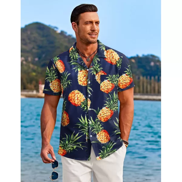 COOFANDY Mens Hawaiian Shirts Short Sleeve Tropical Button Down Shirts Casual Summer Beach Shirts