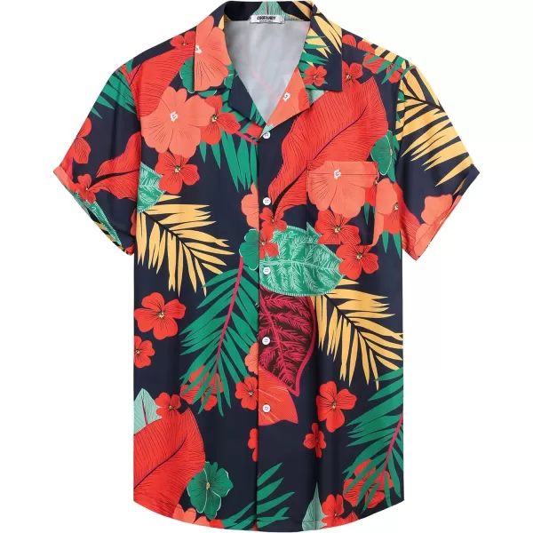 COOFANDY Mens Hawaiian Shirts Short Sleeve Tropical Button Down Shirts Casual Summer Beach Shirts