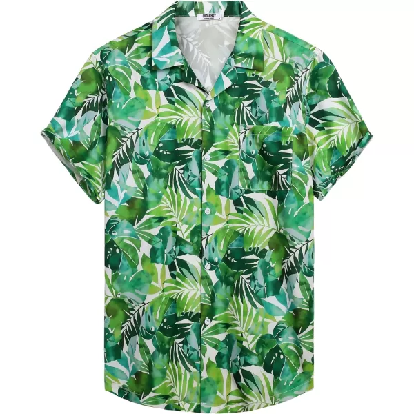 COOFANDY Mens Hawaiian Shirts Short Sleeve Tropical Button Down Shirts Casual Summer Beach Shirts