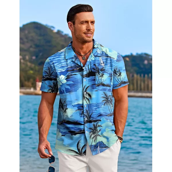 COOFANDY Mens Hawaiian Shirts Short Sleeve Tropical Button Down Shirts Casual Summer Beach Shirts