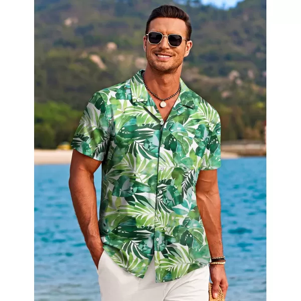 COOFANDY Mens Hawaiian Shirts Short Sleeve Tropical Button Down Shirts Casual Summer Beach Shirts