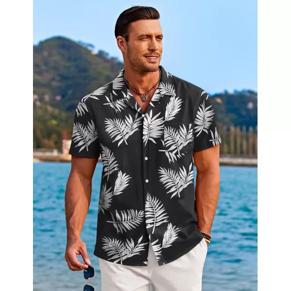 COOFANDY Mens Hawaiian Shirts Short Sleeve Tropical Button Down Shirts Casual Summer Beach Shirts